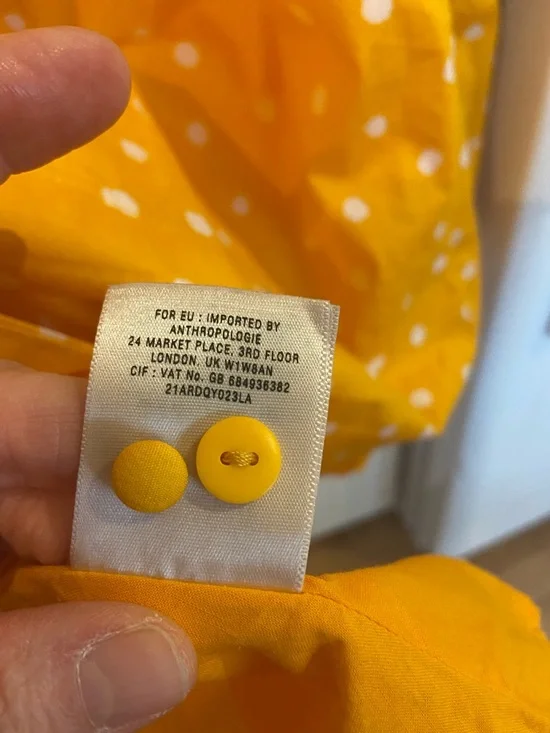 ANTHROPOLOGIE x Moulinette Sœurs fit & flare yellow polka dot dress 12 - Picture 13 of 14